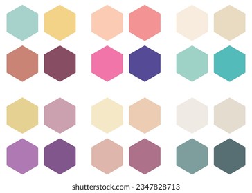 Abstract Colored Palette Guide. Pastel color set. RGB color.