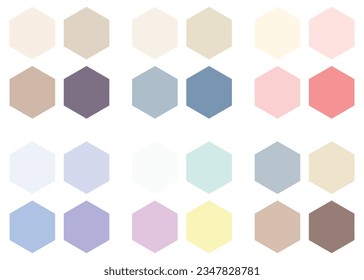 Abstract Colored Palette Guide. Pastel color set. RGB color.