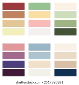 Abstract Colored Palette Guide. Vintage color set. RGB color.