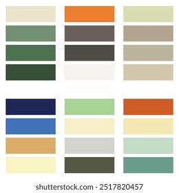 Abstract Colored Palette Guide. Vintage color set. RGB color.