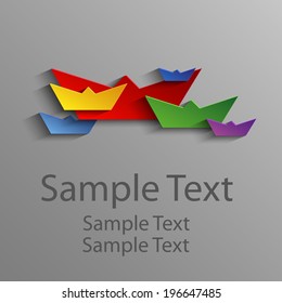 Abstract colored paper boats