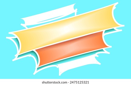 Abstract colored paper texture. background template with text space. Minimal geometric shape and line in yellow, orange colour on light blue background. advertise banner template. social media quote
