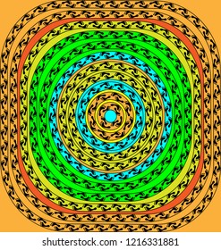 abstract colored pattern image of chain footprint