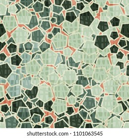 Abstract colored pattern. Seamless texture. Camouflage made of pentagons. A grid of torn squares.