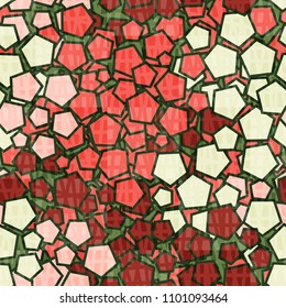 Abstract colored pattern. Seamless texture. Camouflage made of pentagons. A grid of torn squares.
