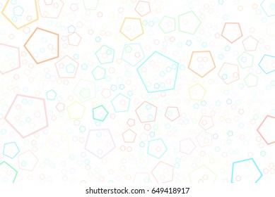 Abstract colored pentagon shape pattern. Good for web page, wallpaper, graphic design, catalog, texture or background. Vector graphic.