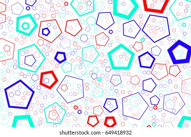 Abstract colored pentagon shape pattern. Good for web page, wallpaper, graphic design, catalog, texture or background. Vector graphic.