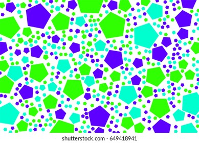 Abstract colored pentagon shape pattern. Good for web page, wallpaper, graphic design, catalog, texture or background. Vector graphic.