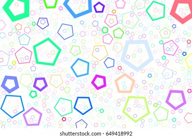 Abstract colored pentagon shape pattern. Good for web page, wallpaper, graphic design, catalog, texture or background. Vector graphic.