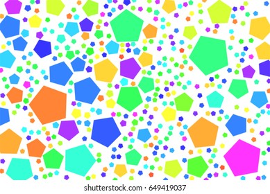 Abstract colored pentagon shape pattern. Good for web page, wallpaper, graphic design, catalog, texture or background. Vector graphic.