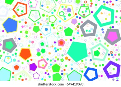 Abstract colored pentagon shape pattern. Good for web page, wallpaper, graphic design, catalog, texture or background. Vector graphic.