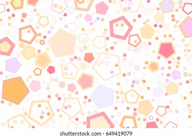Abstract colored pentagon shape pattern. Good for web page, wallpaper, graphic design, catalog, texture or background. Vector graphic.