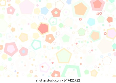Abstract colored pentagon shape pattern. Good for web page, wallpaper, graphic design, catalog, texture or background. Vector graphic.