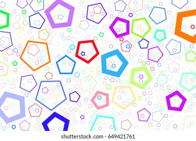 Abstract colored pentagon shape pattern. Good for web page, wallpaper, graphic design, catalog, texture or background. Vector graphic.