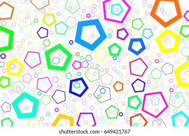 Abstract colored pentagon shape pattern. Good for web page, wallpaper, graphic design, catalog, texture or background. Vector graphic.