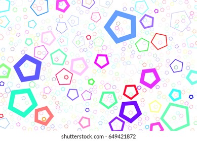 Abstract colored pentagon shape pattern. Good for web page, wallpaper, graphic design, catalog, texture or background. Vector graphic.