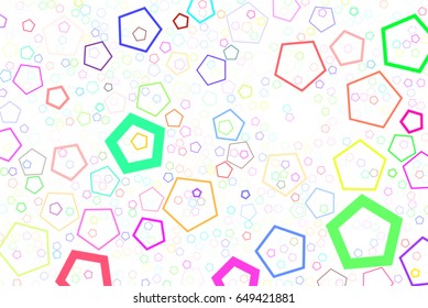 Abstract colored pentagon shape pattern. Good for web page, wallpaper, graphic design, catalog, texture or background. Vector graphic.