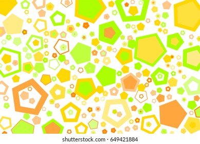 Abstract colored pentagon shape pattern. Good for web page, wallpaper, graphic design, catalog, texture or background. Vector graphic.