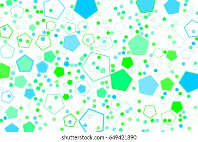 Abstract colored pentagon shape pattern. Good for web page, wallpaper, graphic design, catalog, texture or background. Vector graphic.