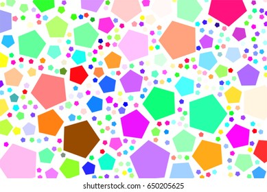 Abstract colored pentagon shape pattern. Good for web page, wallpaper, graphic design, catalog, texture or background. Vector graphic.