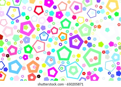 Abstract colored pentagon shape pattern. Good for web page, wallpaper, graphic design, catalog, texture or background. Vector graphic.