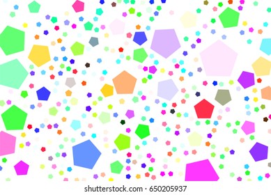 Abstract colored pentagon shape pattern. Good for web page, wallpaper, graphic design, catalog, texture or background. Vector graphic.