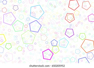 Abstract colored pentagon shape pattern. Good for web page, wallpaper, graphic design, catalog, texture or background. Vector graphic.