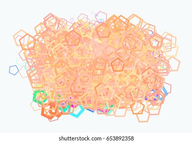 Abstract colored pentagon shape pattern. Good for web page, wallpaper, graphic design, catalog, texture or background. Vector graphic.