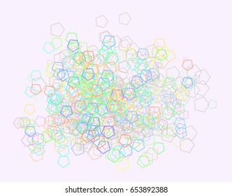 Abstract colored pentagon shape pattern. Good for web page, wallpaper, graphic design, catalog, texture or background. Vector graphic.