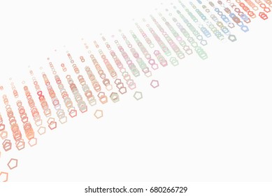 Abstract colored pentagon shape pattern. Good for web page, wallpaper, graphic design, catalog, texture or background. 3D perspective view. Vector illustration graphic.