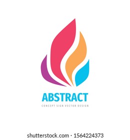 Abstract colored petals logo design. Colorful leaves creative sign. Nature symbol. Graphic design. Vector illustration.  