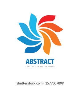 Abstract colored petals logo design. Colorful leaves creative sign. Nature symbol. Graphic design. Vector illustration.  