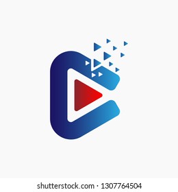 Abstract colored play logo. Modern Multimedia vector illustration for Company