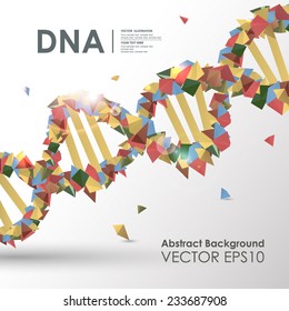 Abstract Colored Polygonal Design Concept Background DNA. Vector Business Medical Illustration