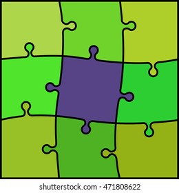 abstract colored puzzle background - green and violet