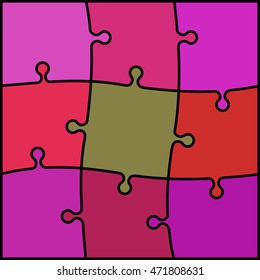 abstract colored puzzle background - magenta and brown