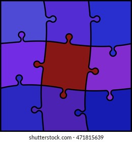 abstract colored puzzle background - violet and red