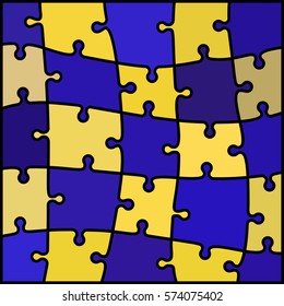 abstract colored puzzle background - yellow and blue