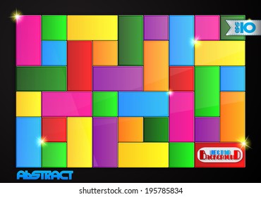 Abstract colored rectangles on a black background