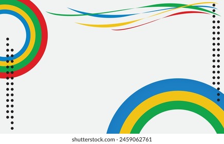 Abstract colored rings on a white background
