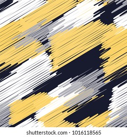 Abstract colored seamless background of doodle. Multicolored doodles are drawn with a felt pen randomly. Suitable for fabric, packaging, wallpaper. Vector illustration.