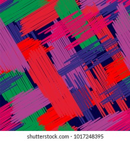 Abstract colored seamless background of doodle. Multicolored doodles are drawn with a felt pen randomly. Suitable for fabric, packaging, wallpaper. Vector illustration.