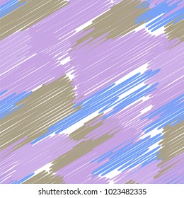 Abstract colored seamless background of doodle. Multicolored doodles are drawn with a felt pen randomly. Suitable for fabric, packaging, wallpaper. Vector illustration.