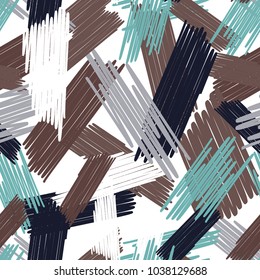 Abstract colored seamless background of doodle. Multicolored doodles are drawn with a felt pen randomly. Suitable for fabric, packaging, wallpaper. Vector illustration.