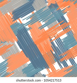 Abstract colored seamless background of doodle. Multicolored doodles are drawn with a felt pen randomly. Suitable for fabric, packaging, wallpaper. Vector illustration.