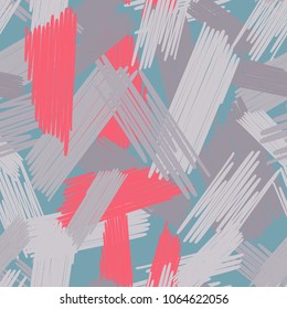 Abstract colored seamless background of doodle. Multicolored doodles are drawn with a felt pen randomly. Suitable for fabric, packaging, wallpaper. Vector illustration.