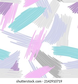 Abstract colored seamless background of doodle. Multicolored doodles are drawn with a felt pen randomly. Suitable for fabric, packaging, wallpaper. Vector illustration.