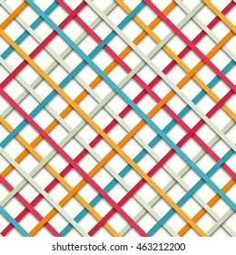 Abstract colored seamless geometric paper strip pattern. Vector illustration background for your business presentations