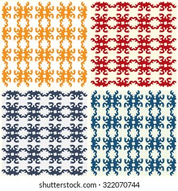 Abstract colored seamless pattern collection of vector illustration