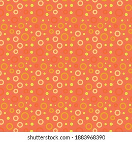
Abstract, colored seamless pattern. Multicolored rings and balls. Modern pattern.